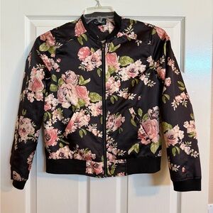 J for Justify Floral Bomber Jacket with Pockets Size S